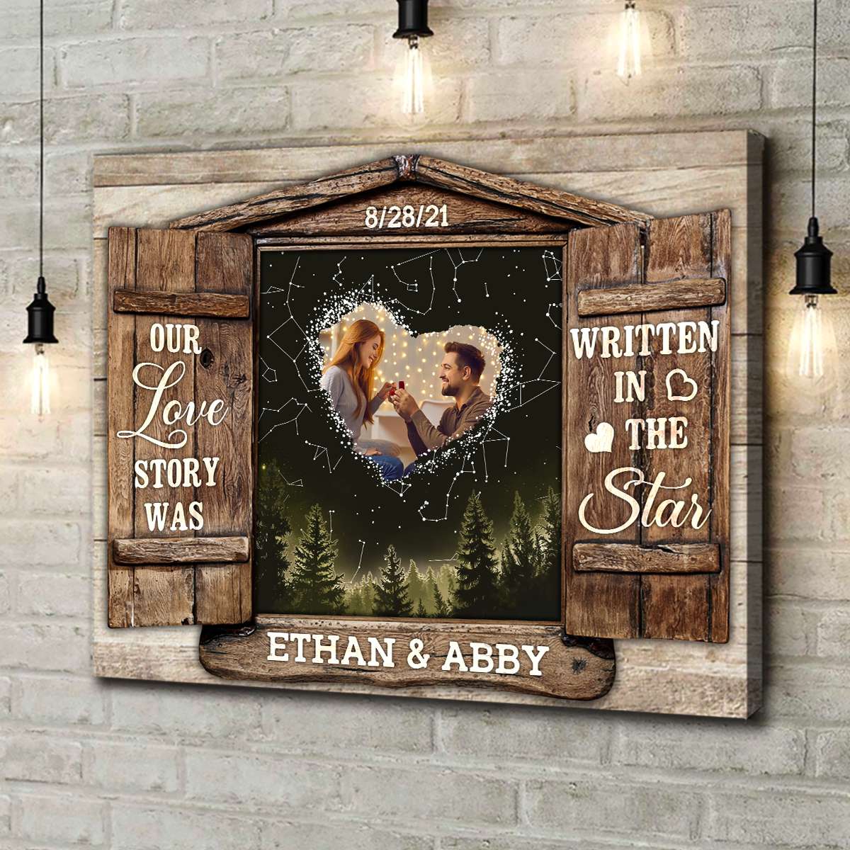 Our Love Story Was Written In The Star Custom Couple Canvas Wall Art, Anniversary Wedding Gifts