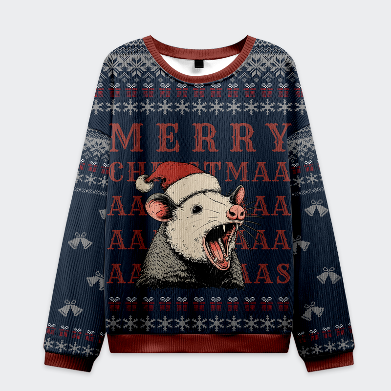 Opossum Holiday Cheer Funny Ugly Sweater, Ugly Xmas Sweater, Christmas Ugly Sweatshirt