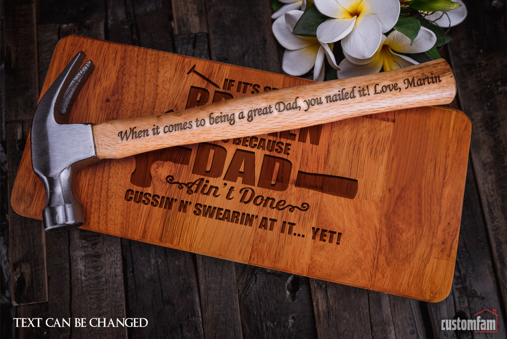 If It's Still Broken Personalized Engraved Wooden Hammer Box And Nails Set, Gifts For Dad