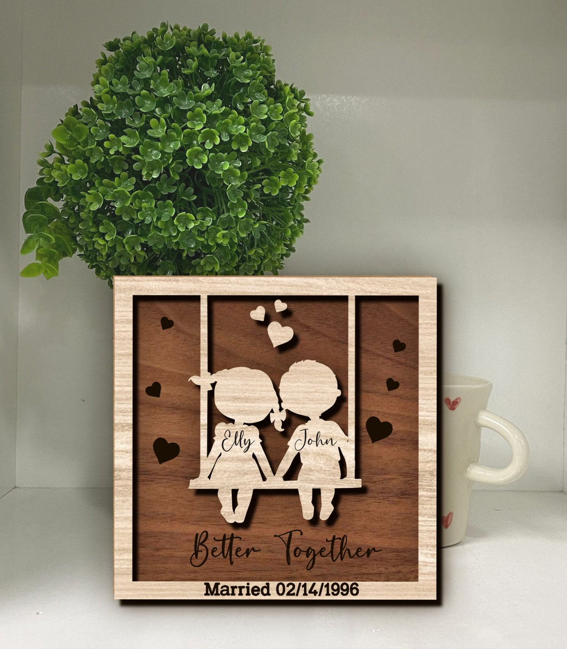 Better Together Wooden Sign, Valentines Day Sign, Cute Couple Gift, Couple Anniversary Gifts