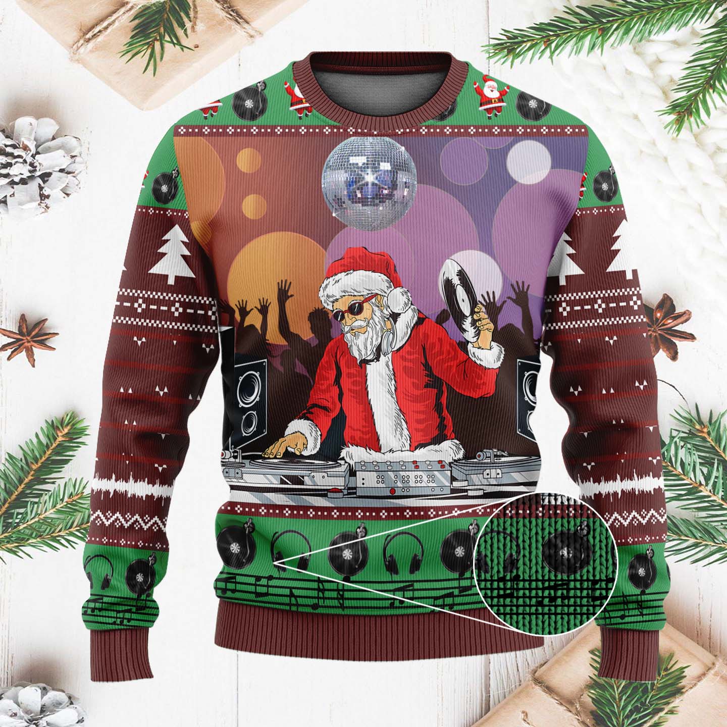 DJ Santa Claus Funny Christmas Ugly Sweater, Christmas Gifts