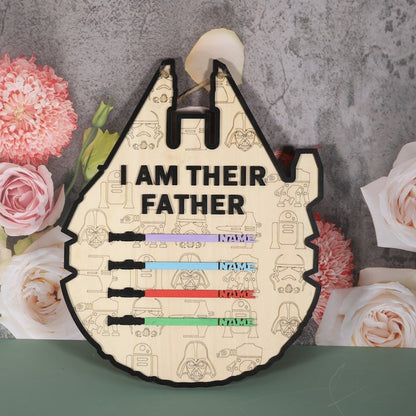 I Am Their Father Personalized Lightsaber Sign For Dad, Dad Gifts from Daughter, Father's Day Gift, Gifts for Dad