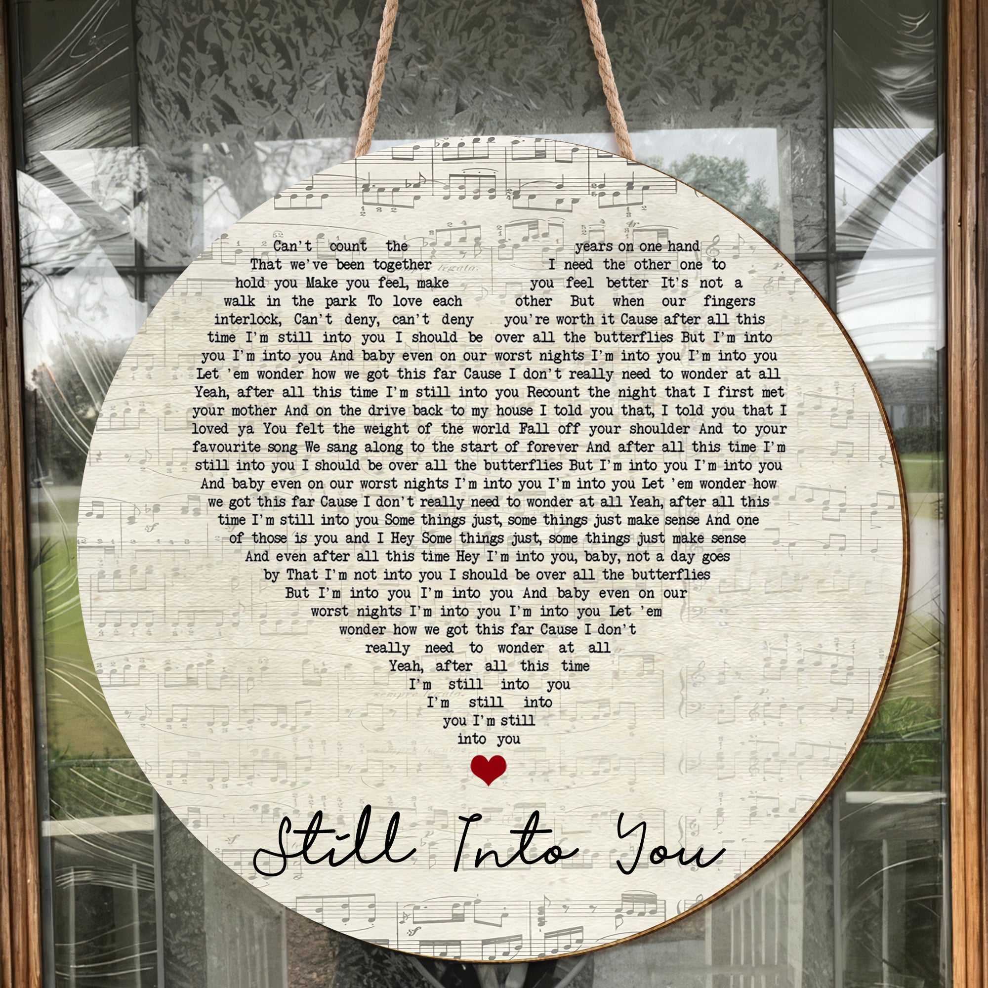 Paramore Still Into You Script Heart Song Lyric Art Print Round Wood Sign, Wood Signs For Home