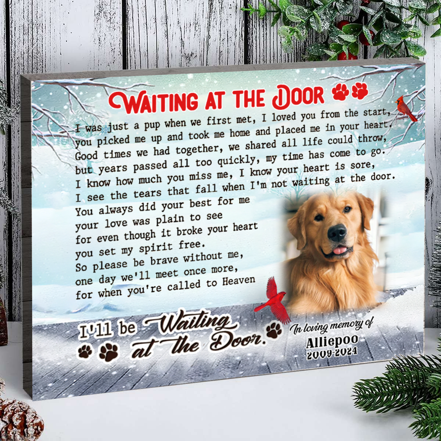 Waiting At The Door Custom Photo Memorial Canvas Prints Wall Art, Gifts For Loss Of Dog