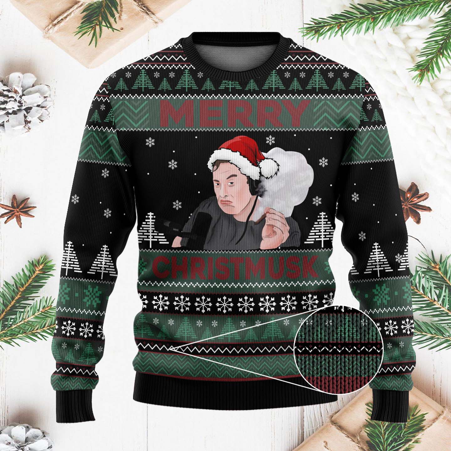 Merry Christmusk Funny Christmas Ugly Sweater, Elon Musk Gifts