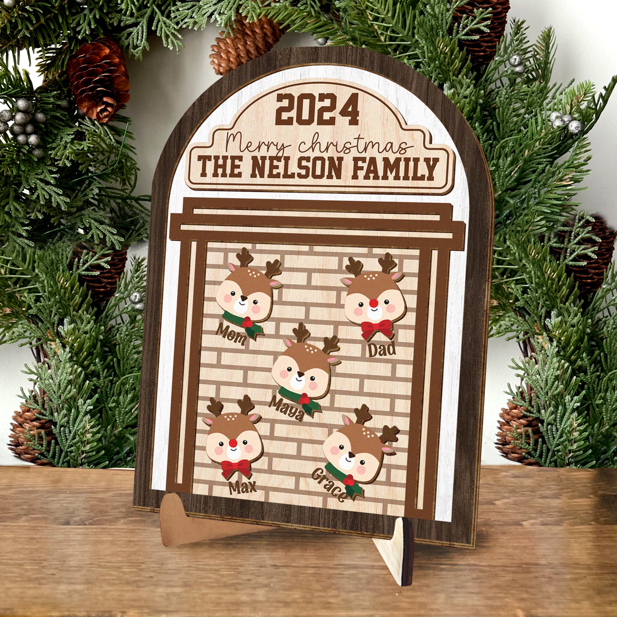 Merry Christmas Personalized Family Wood Sign, Christmas Decor