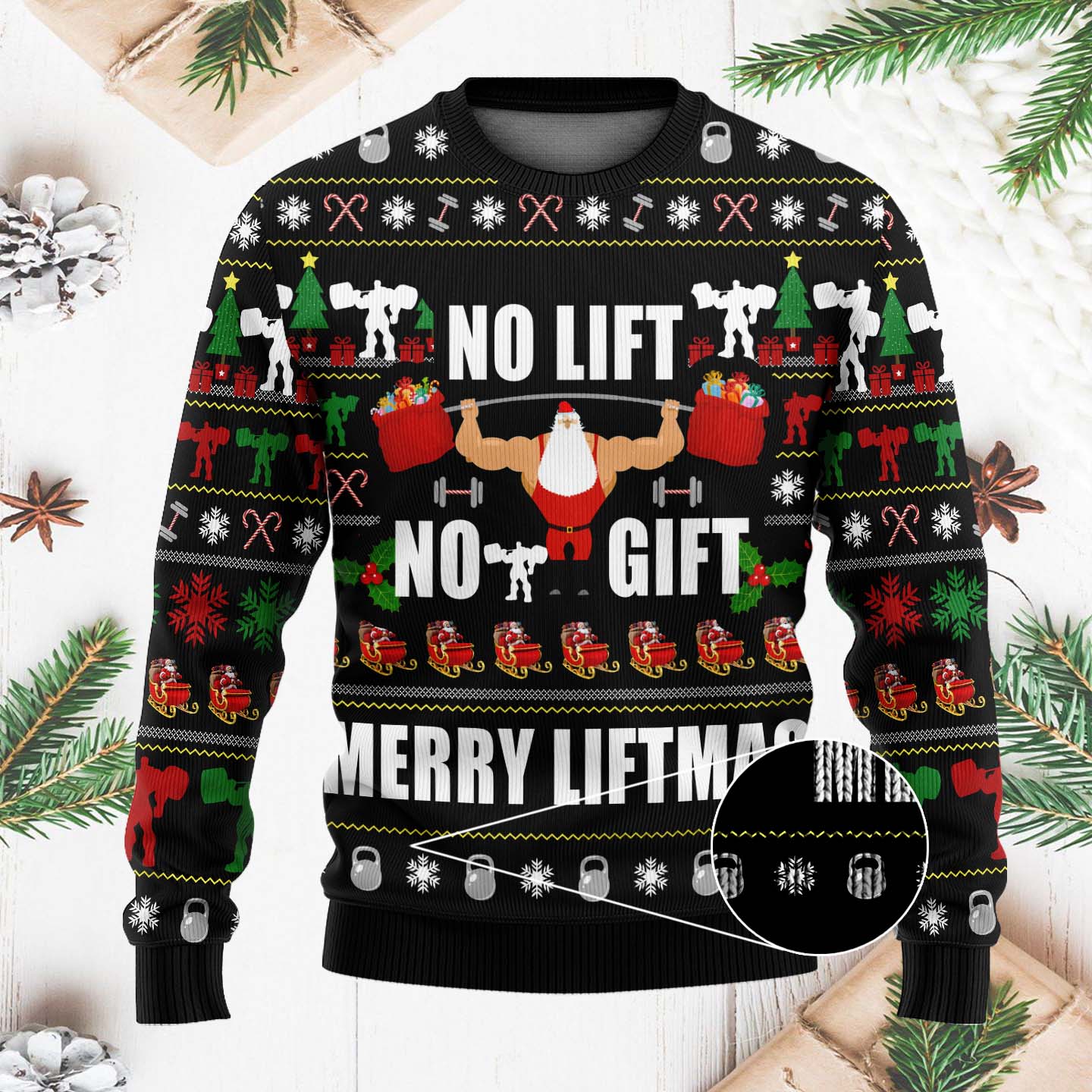 No Lift No Gift Merry Liftmas Funny Christmas Ugly Sweater, Gift For Fitness Lovers