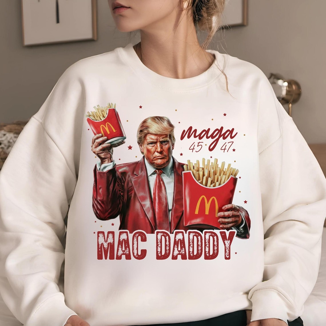 Humor Funny Trump Mac Daddy Christmas Sweatshirt, Funny Political Shirts