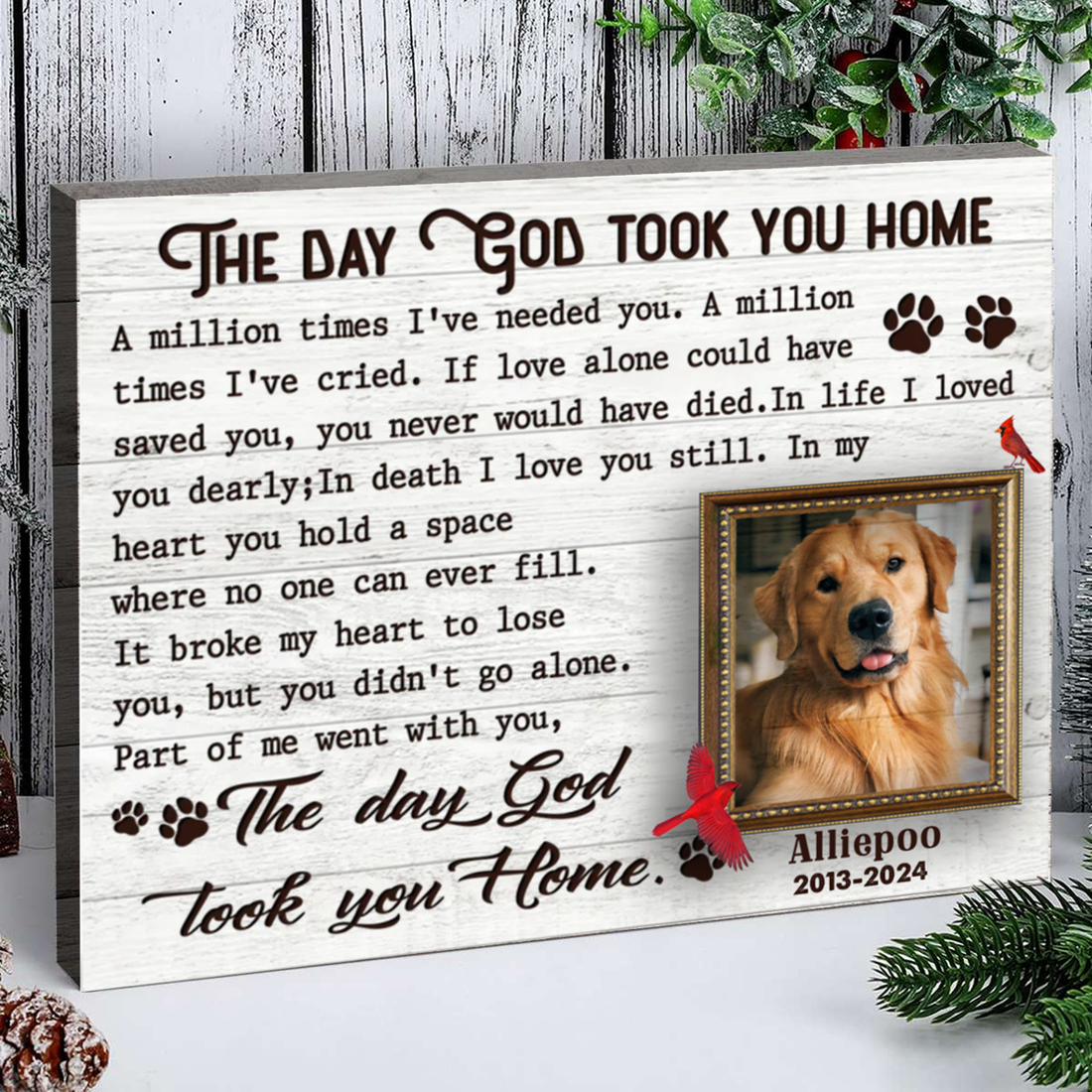 The Day God Took You Home Custom Photo Memorial Canvas Wall Art, Gifts ...