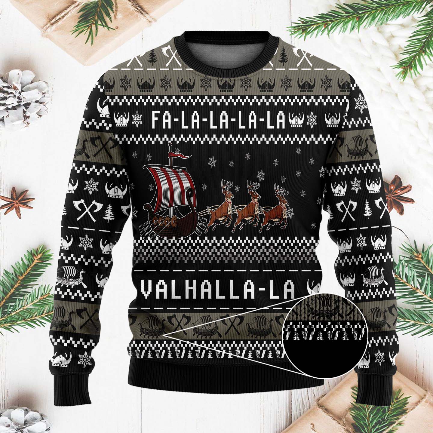 Fa la la valhalla Viking Funny Christmas Ugly Sweater, Christmas Gifts