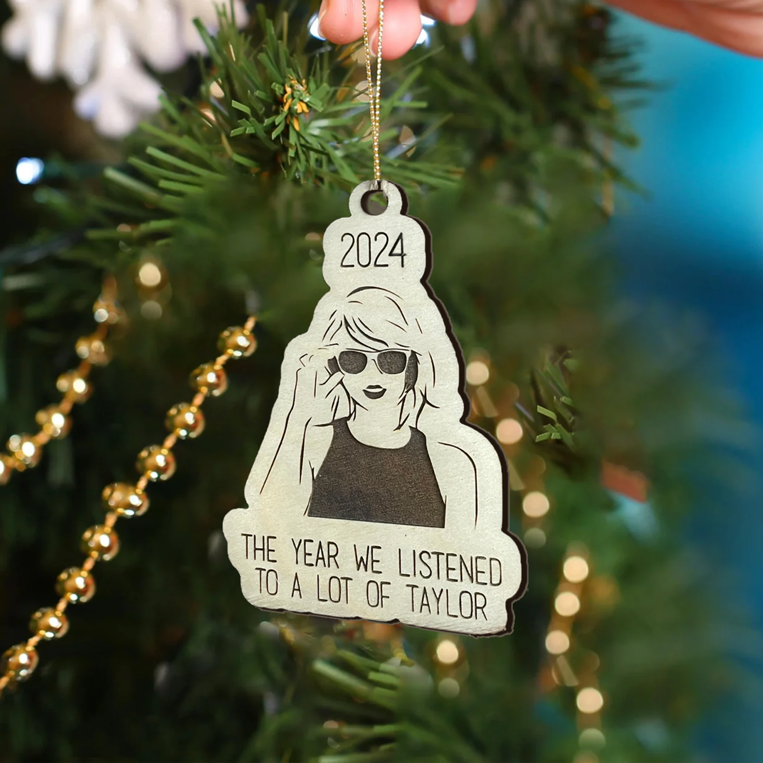 The Eras Tour 2024 Personalized Christmas Wood Ornament, Gift For Swifties