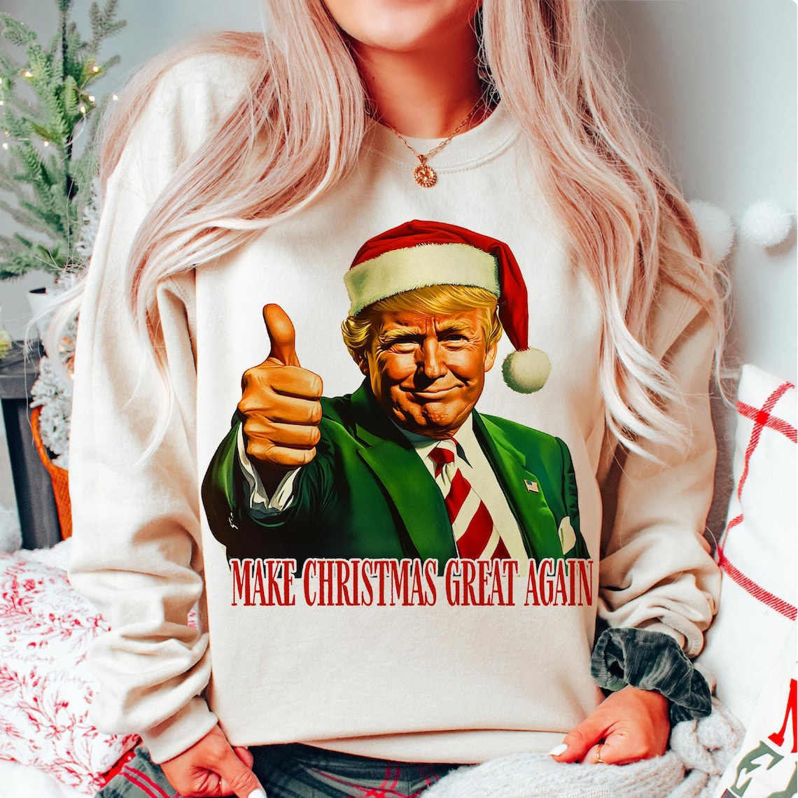 New President Trump2024 Funny Christmas Sweatshirt, Funny Political Shirts