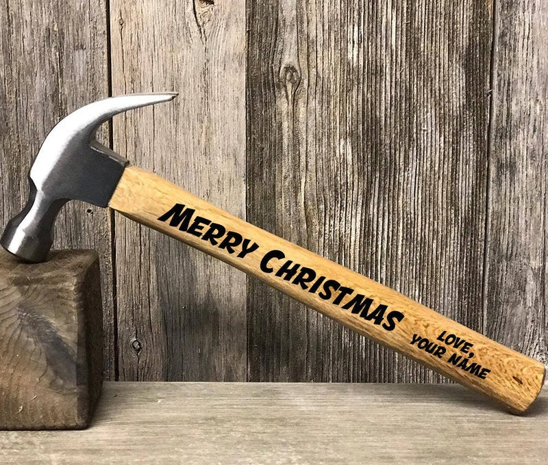 Merry Christmas Laser Engraved Personalized Hammer, Gifts For Dad, Father's Day Gifts