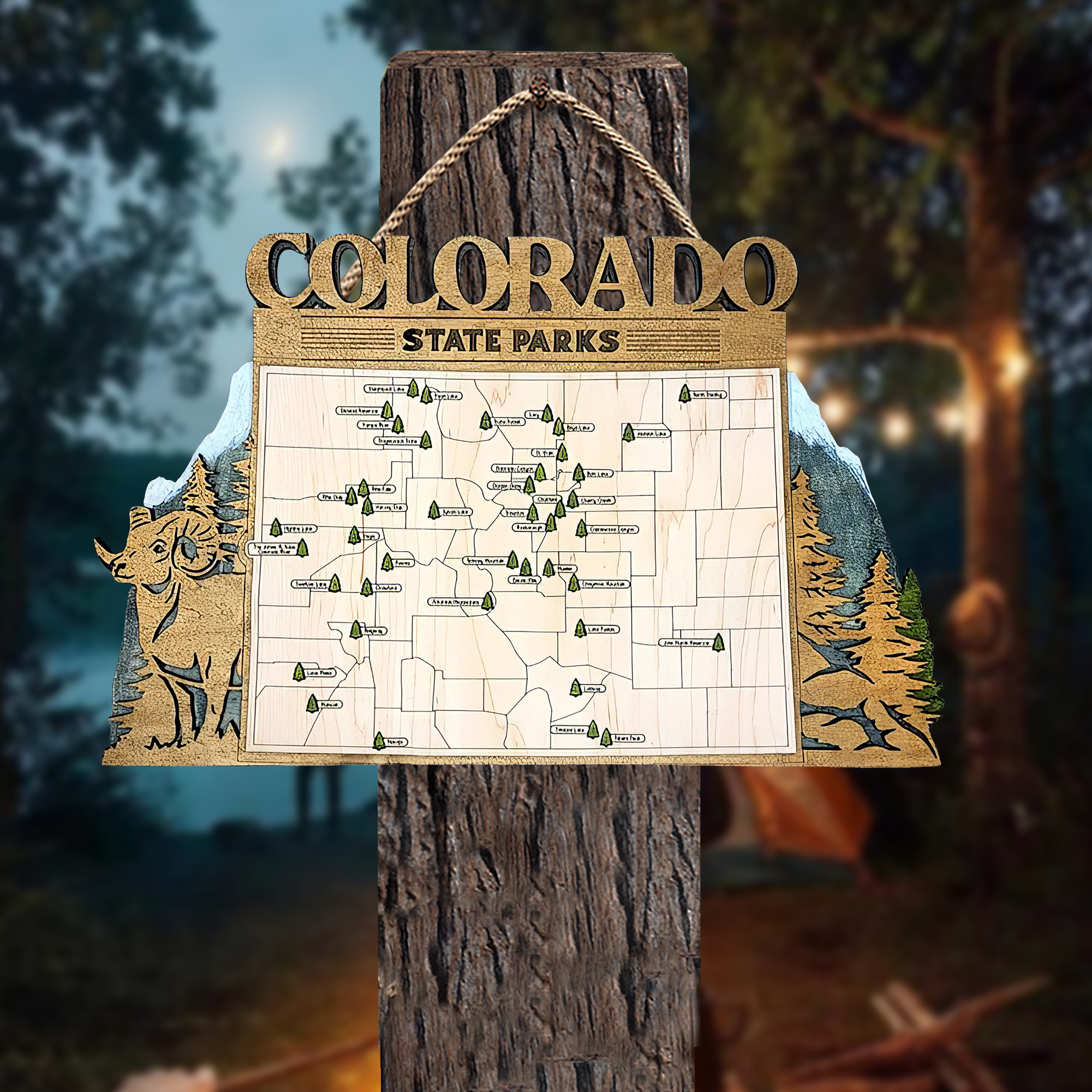 Colorado State Park Map, Personalized Travel Map, Gift For Travelers