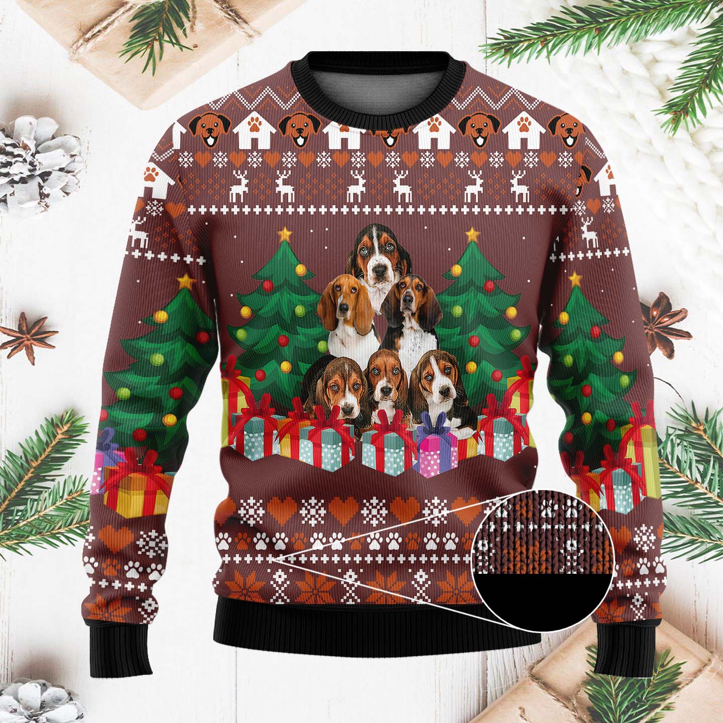 Basset Hound Funny Christmas Ugly Sweater, Dog Mom Shirt, Gift For Dog Lovers