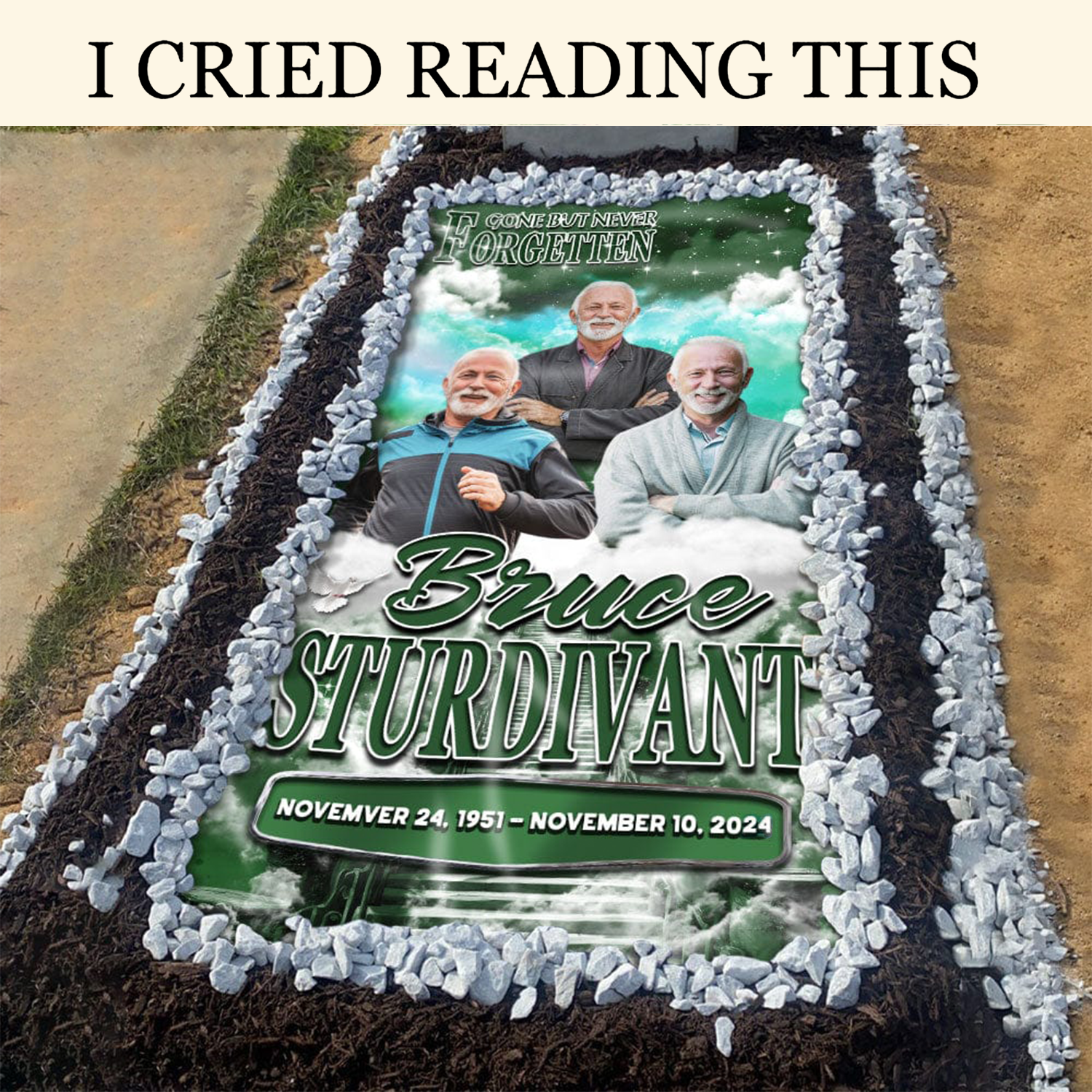 Forever In Our Hearts Custom Photo Memorial Gravestone Blanket, Grave Blanket, Gifts For Lost Loved Ones