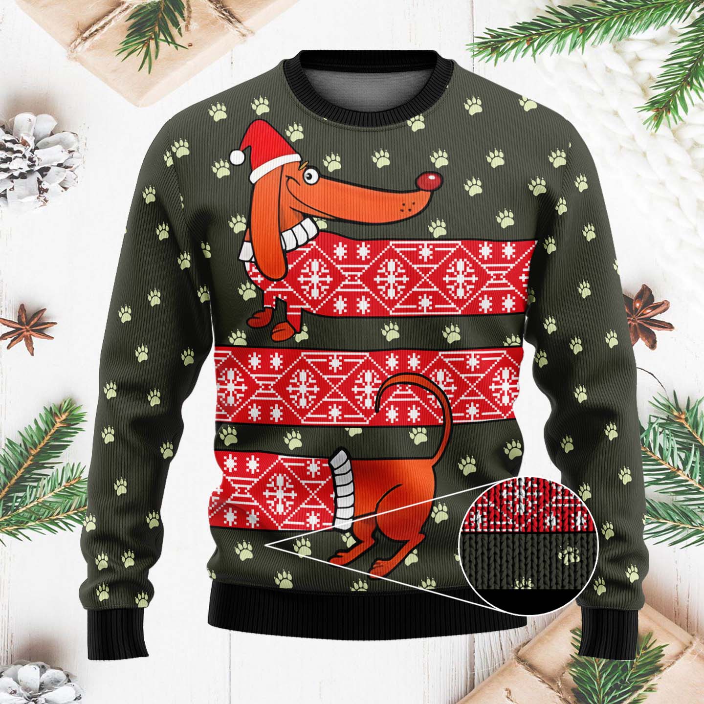 Dachshund Funny Christmas Ugly Sweater, Gift For Dog Lovers