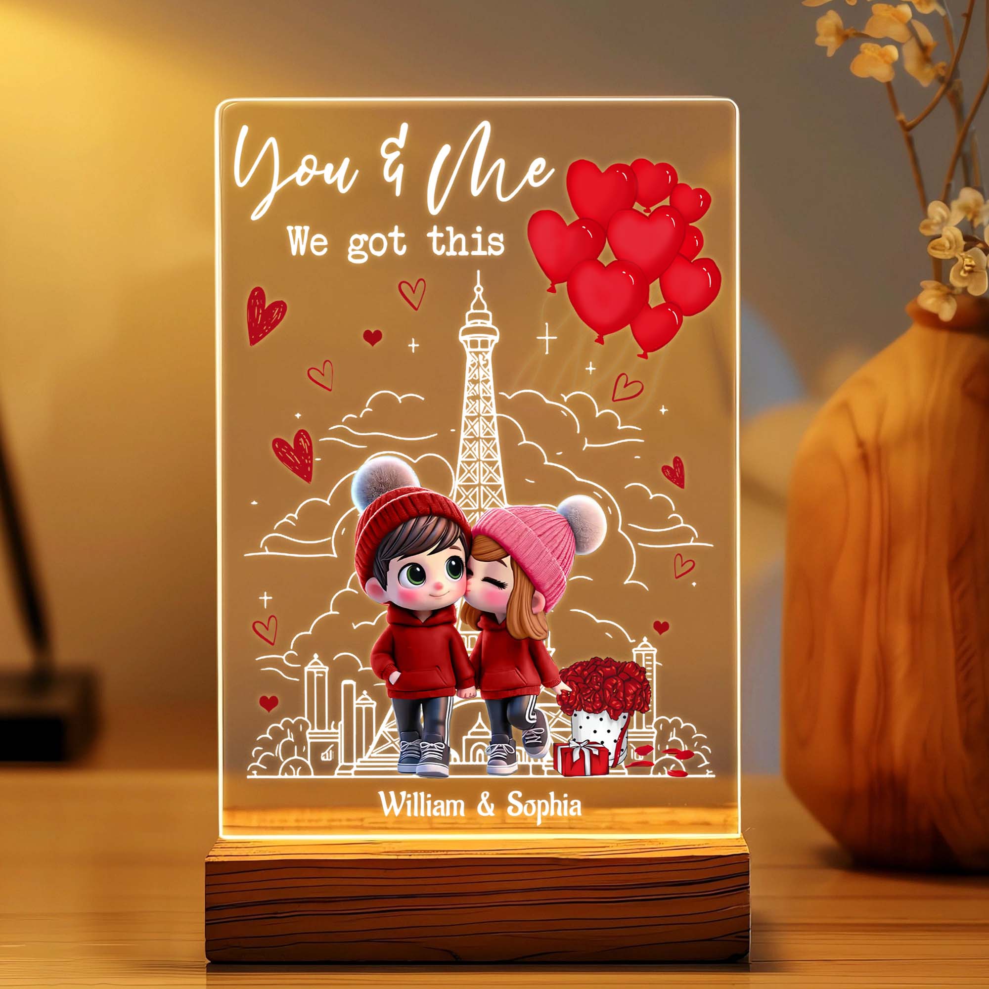 You And Me We Got This Personalized LED Night Light, Valentine Gift For Couple