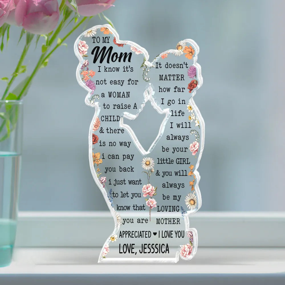 Personalized Mom & Daughter Birth Month Flower Acrylic Plaque, Mothers Day Gift, Gift For Mom And Daughter