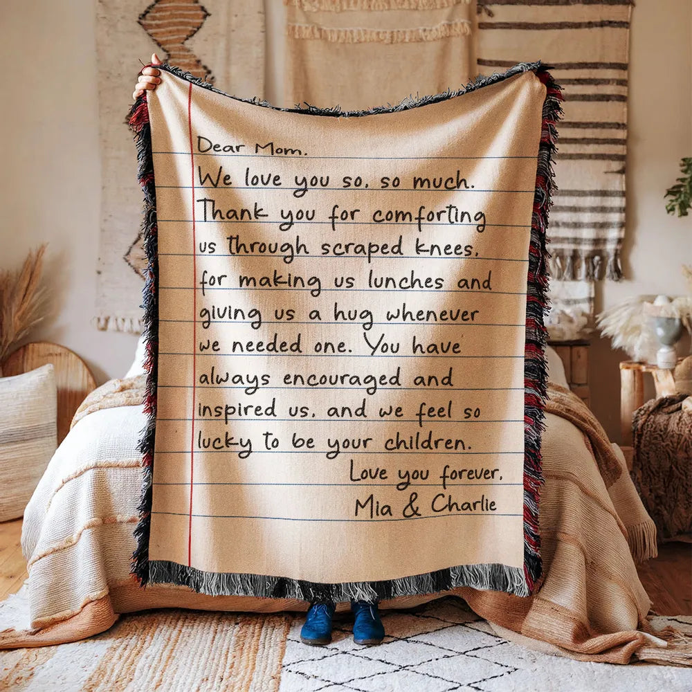 Letter To Mom Custom Woven Blanket, Mother's Day Gift, Gift For Mom