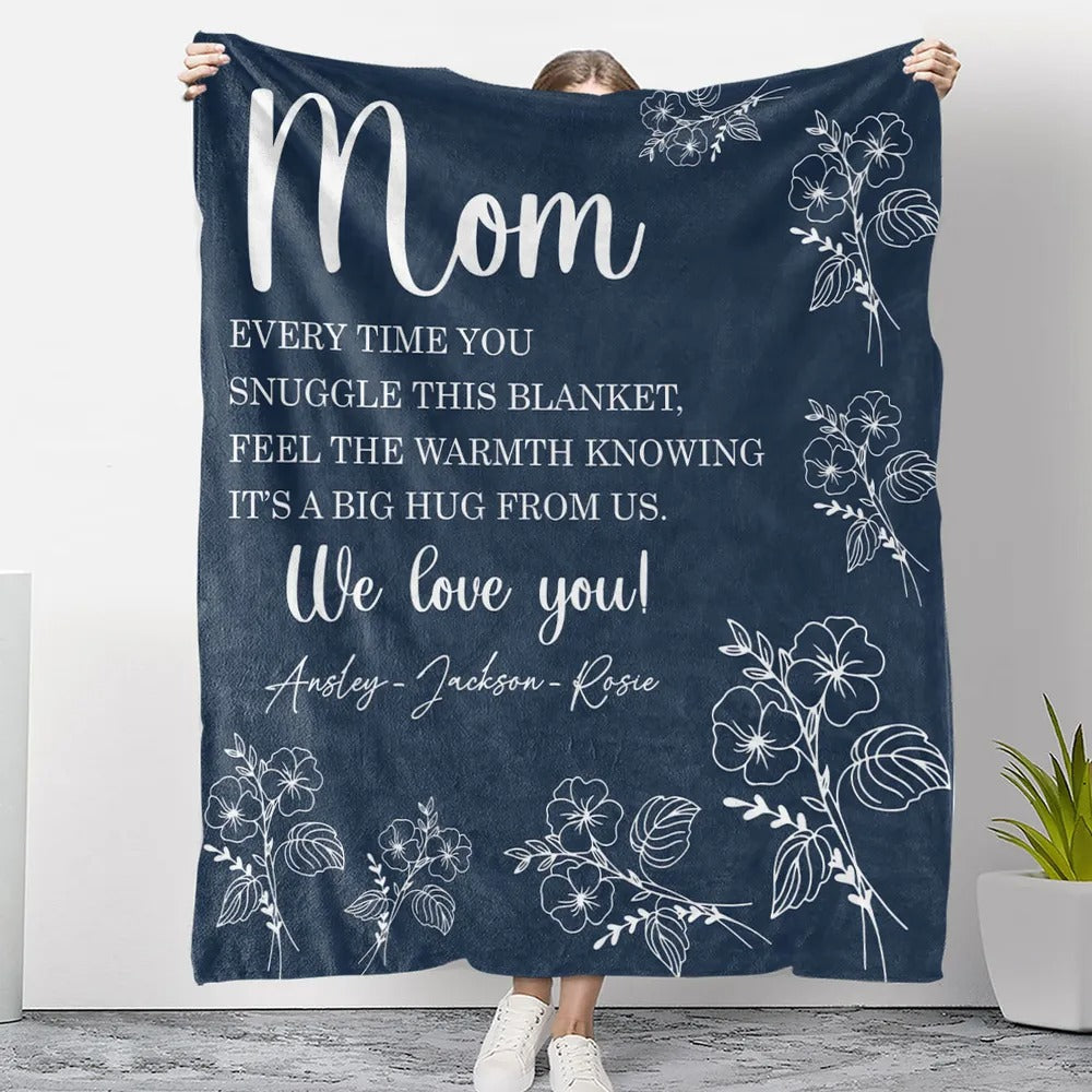 We Love You Mommy Custom Blanket, Gift For Mom, Grandma, Mother's Day Gifts