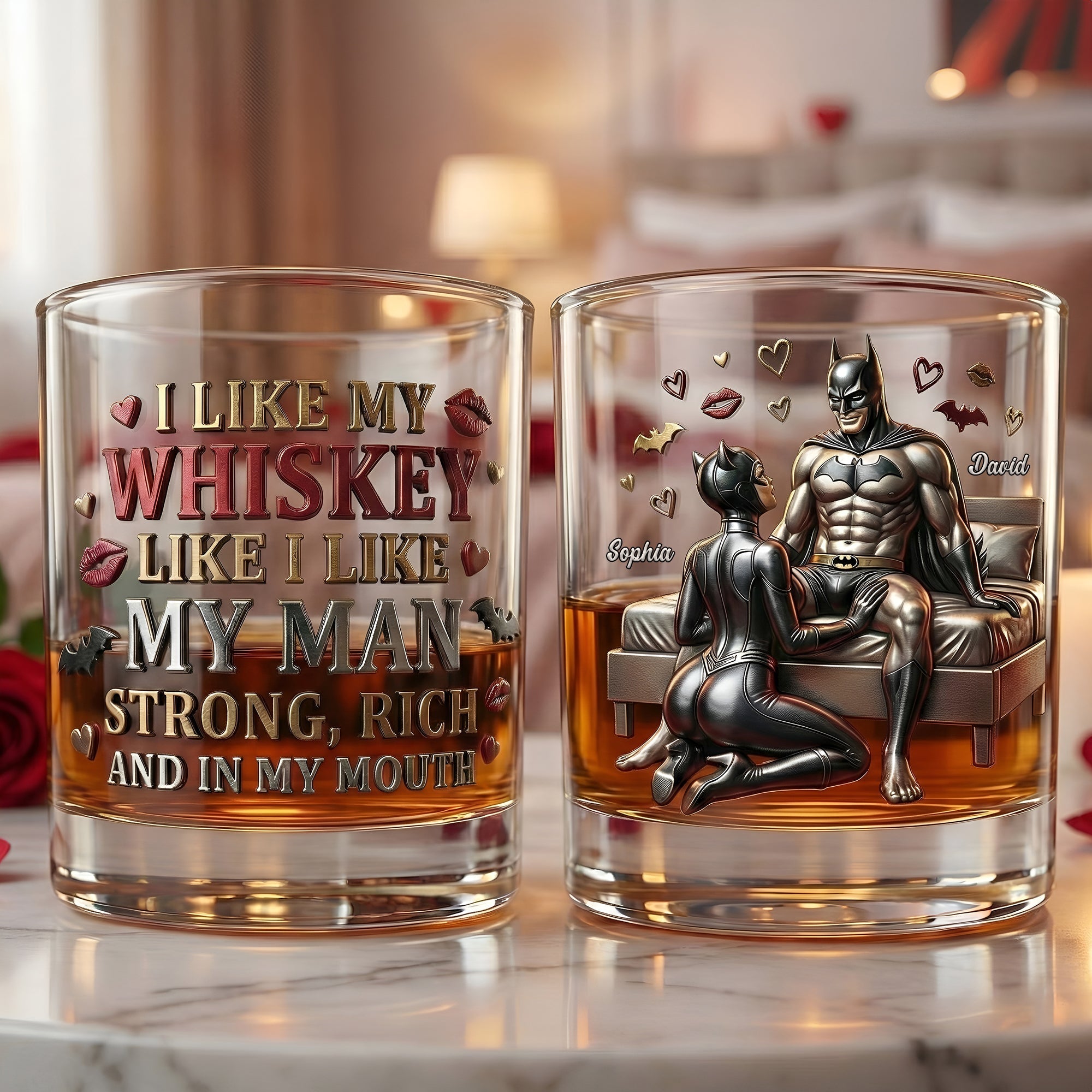 Midnight Couple I Like You How I Like My Whiskey Naughty Couple Whiskey Glass, Valentine Couple Gift
