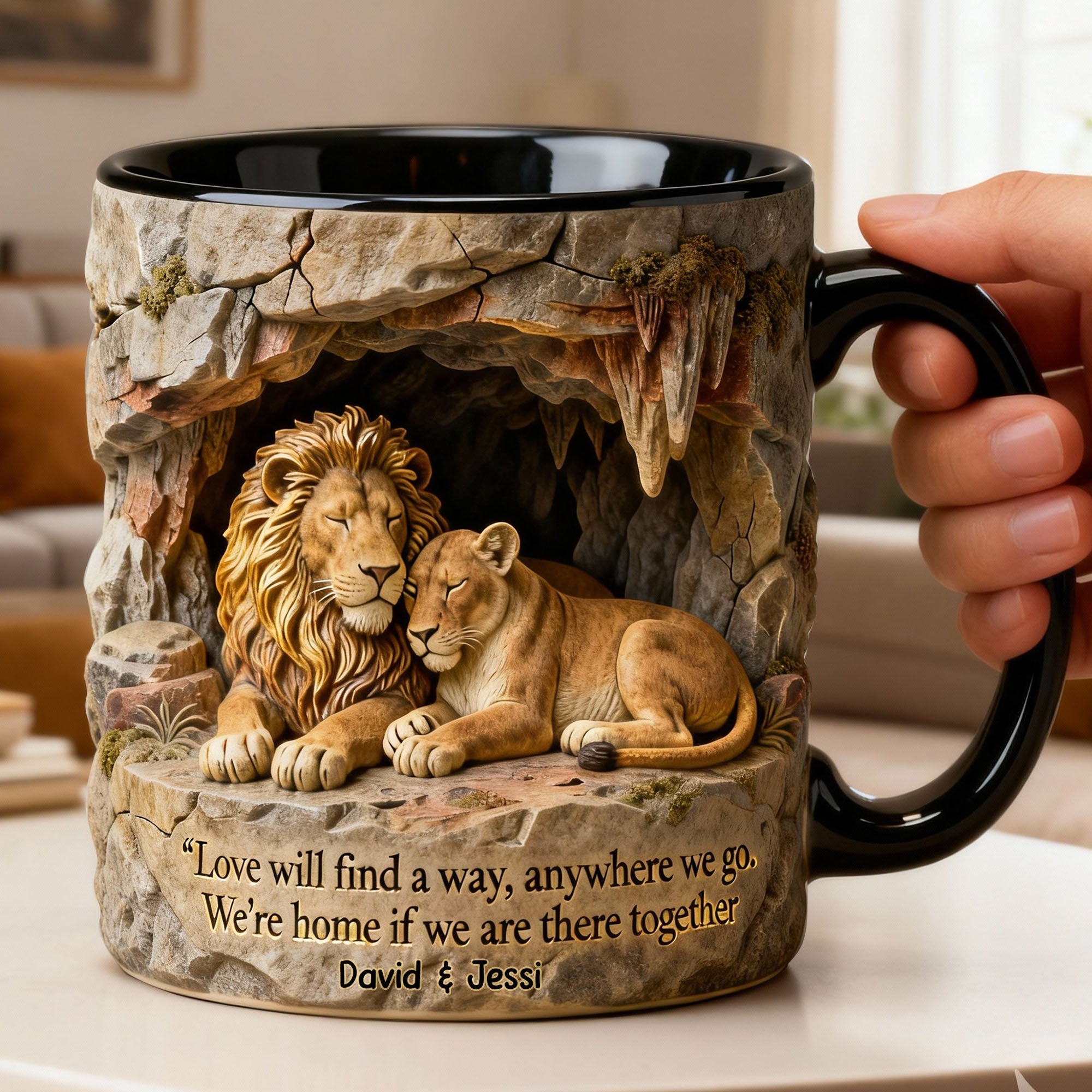 Lion Couple Love Will Find A Way Personalized Mug, Unique Valentines Gifts, Personalized Gifts For Couple