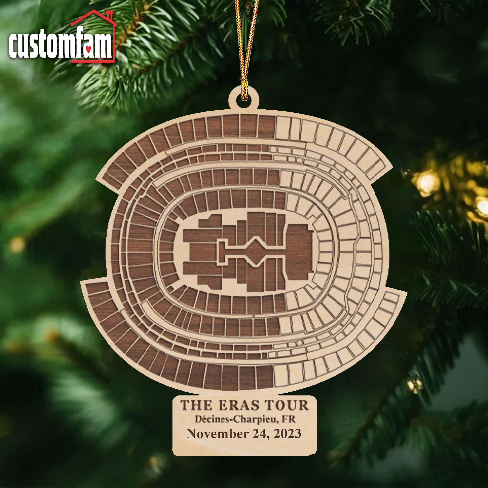 The Eras Tour Décines-Charpieu Stadium Ornament, Personalized Christmas Ornament