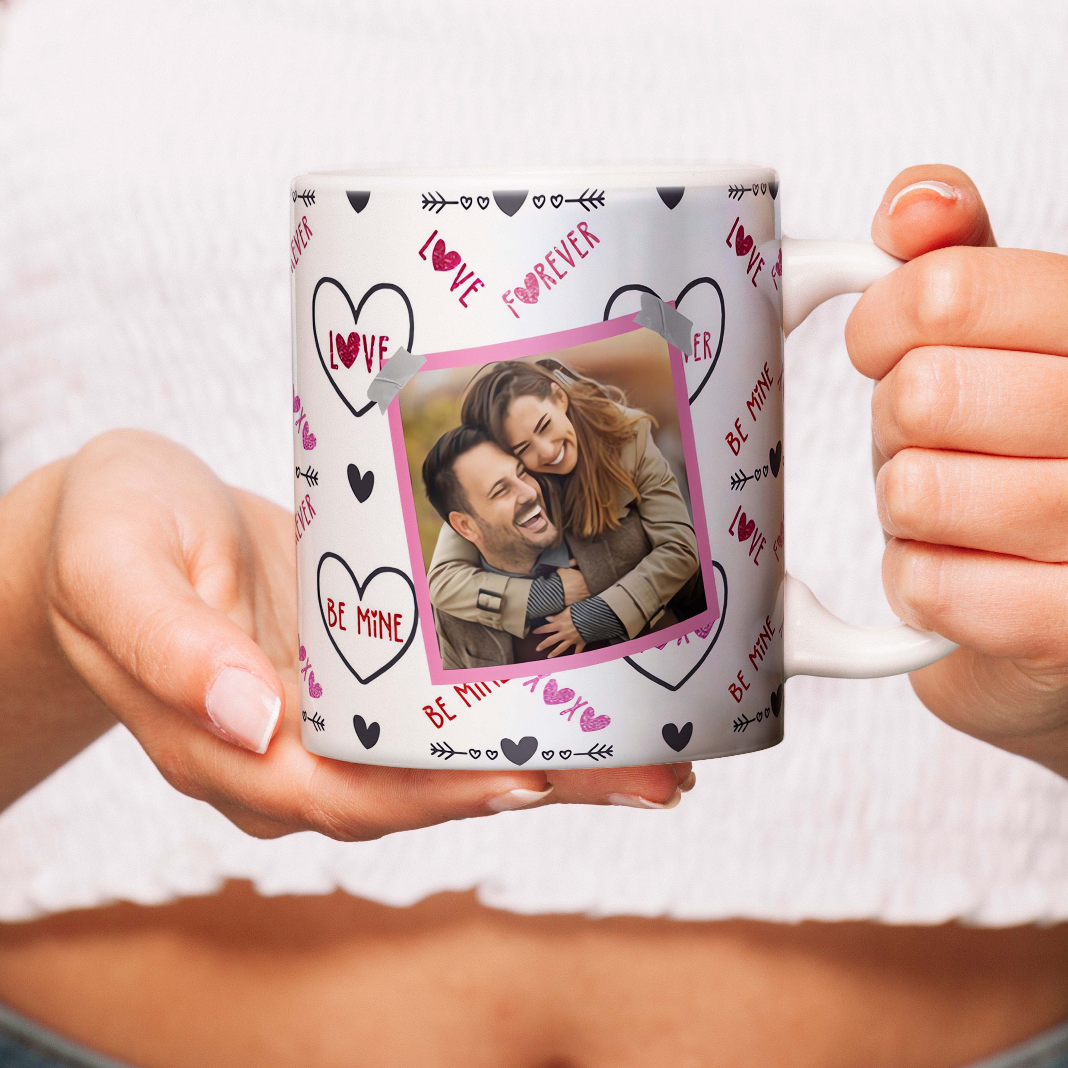 Be Mine Custom Photo Accent Mug, Valentine Coffee Mug, Couple Mug, Valentine's Day Gift