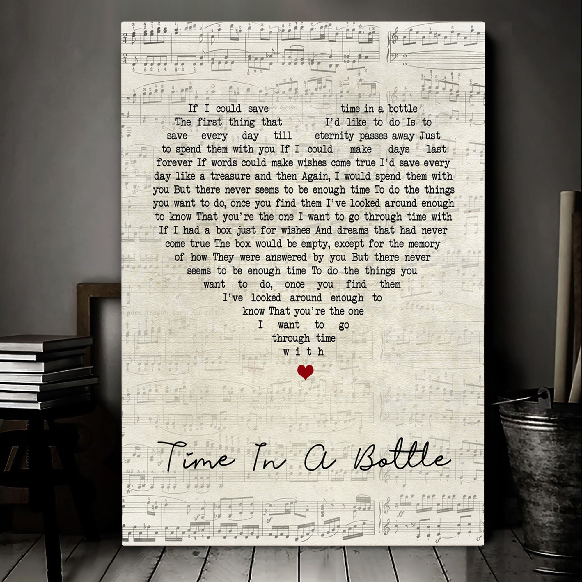 Jim Croce Time In A Bottle Script Heart Song Lyric Art Print Canvas Print Framesin