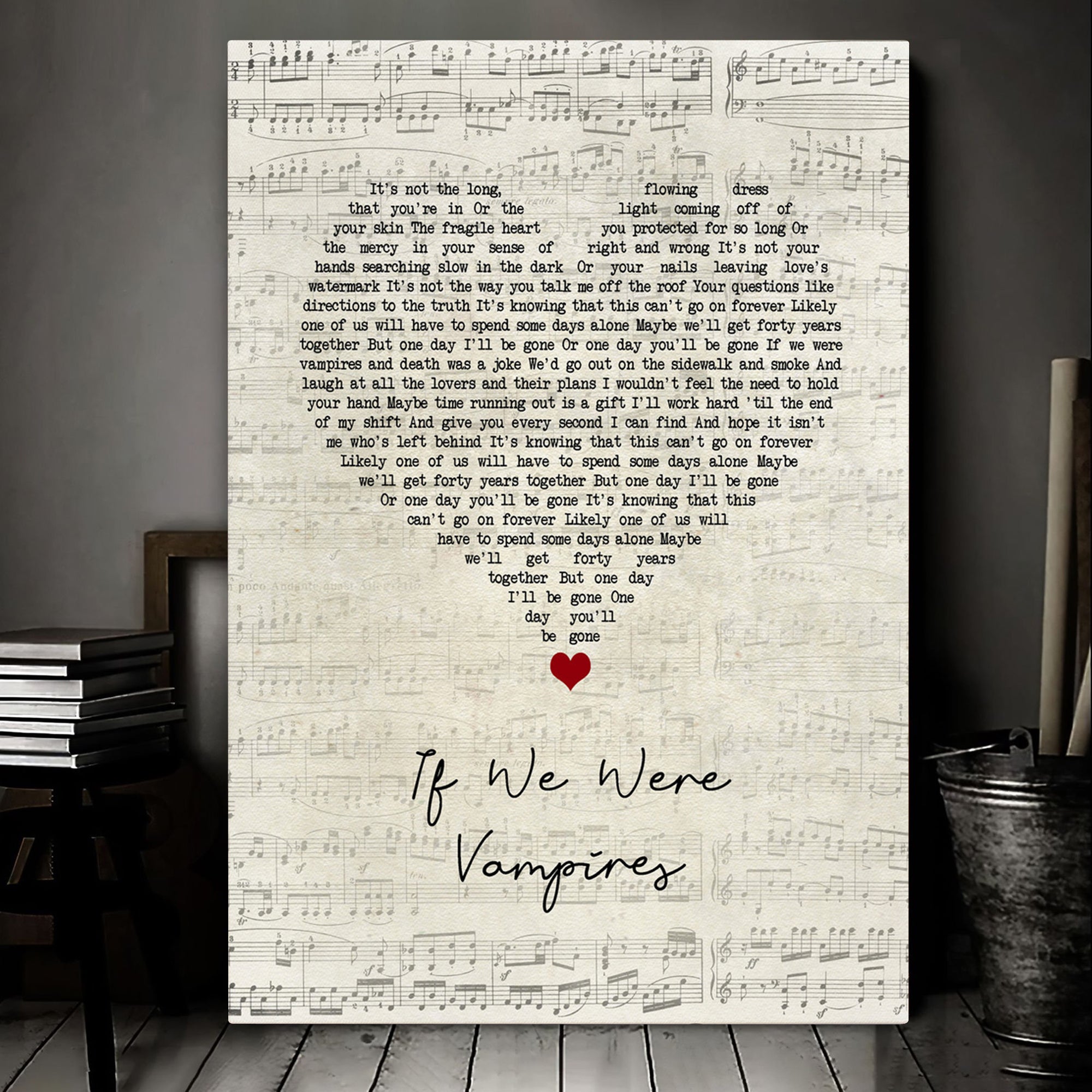 Jason Isbell And The 400 Unit If We Were Vampires Script Heart Song Lyric Art Print Canvas Print Frames