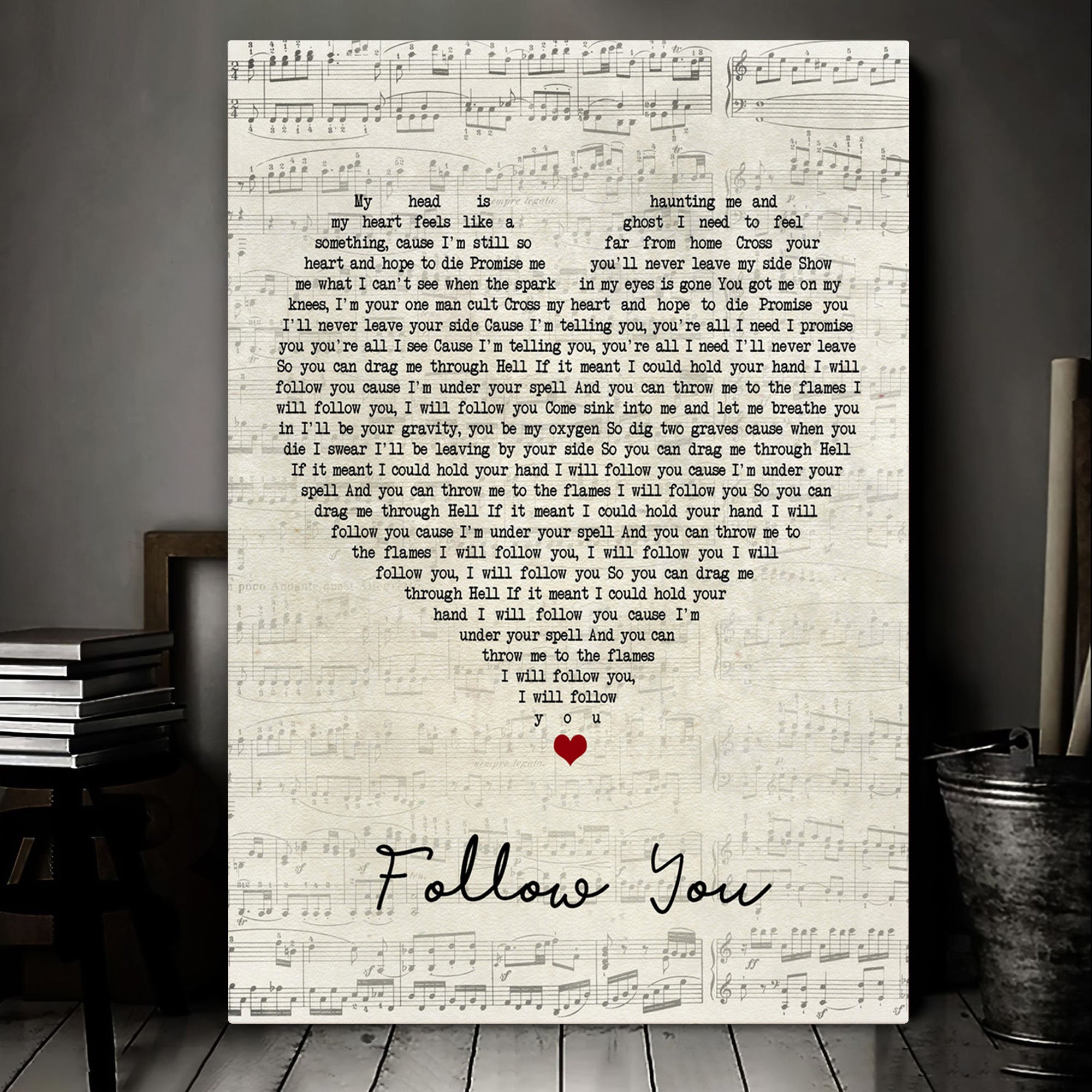 Bring Me The Horizon Follow You Script Heart Song Lyric Music Art Print Canvas Print Frames