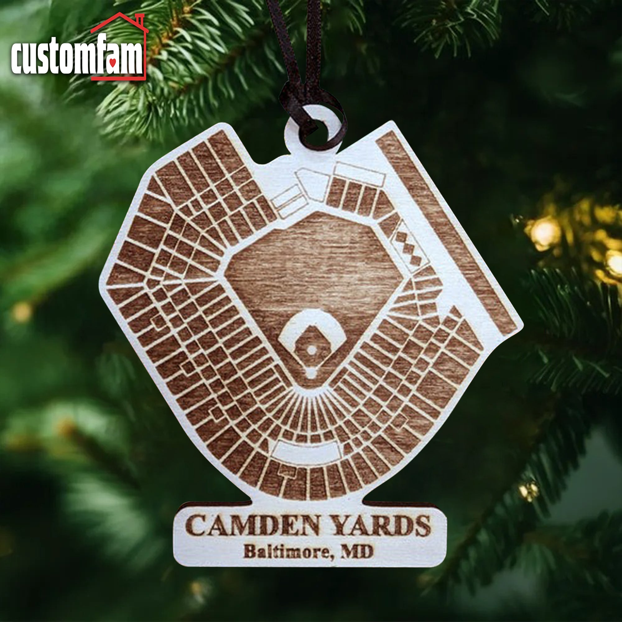 Camden Yards Personalized Baseball League Stadium Ornament, Gift For Baseball Lovers