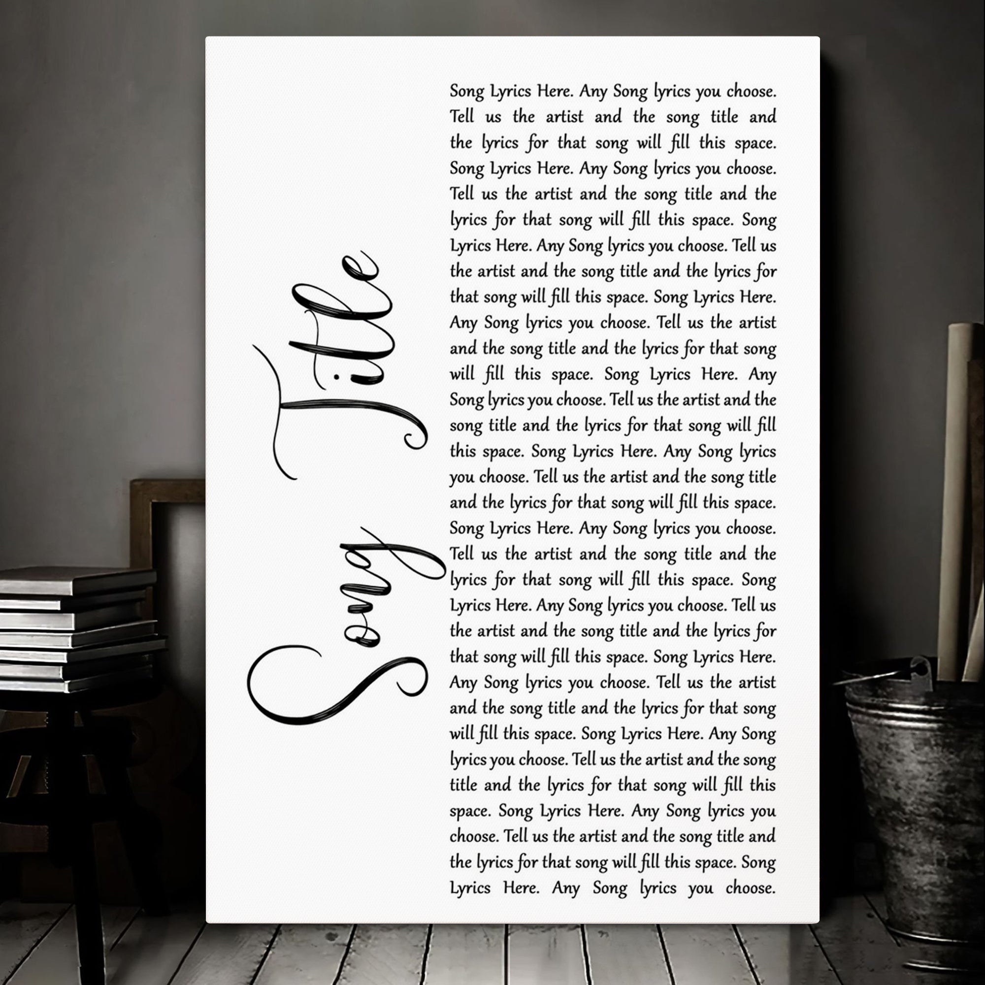 Custom Music Wall Art With Song Lyrics, Music Wall Decor, Wedding Gifts