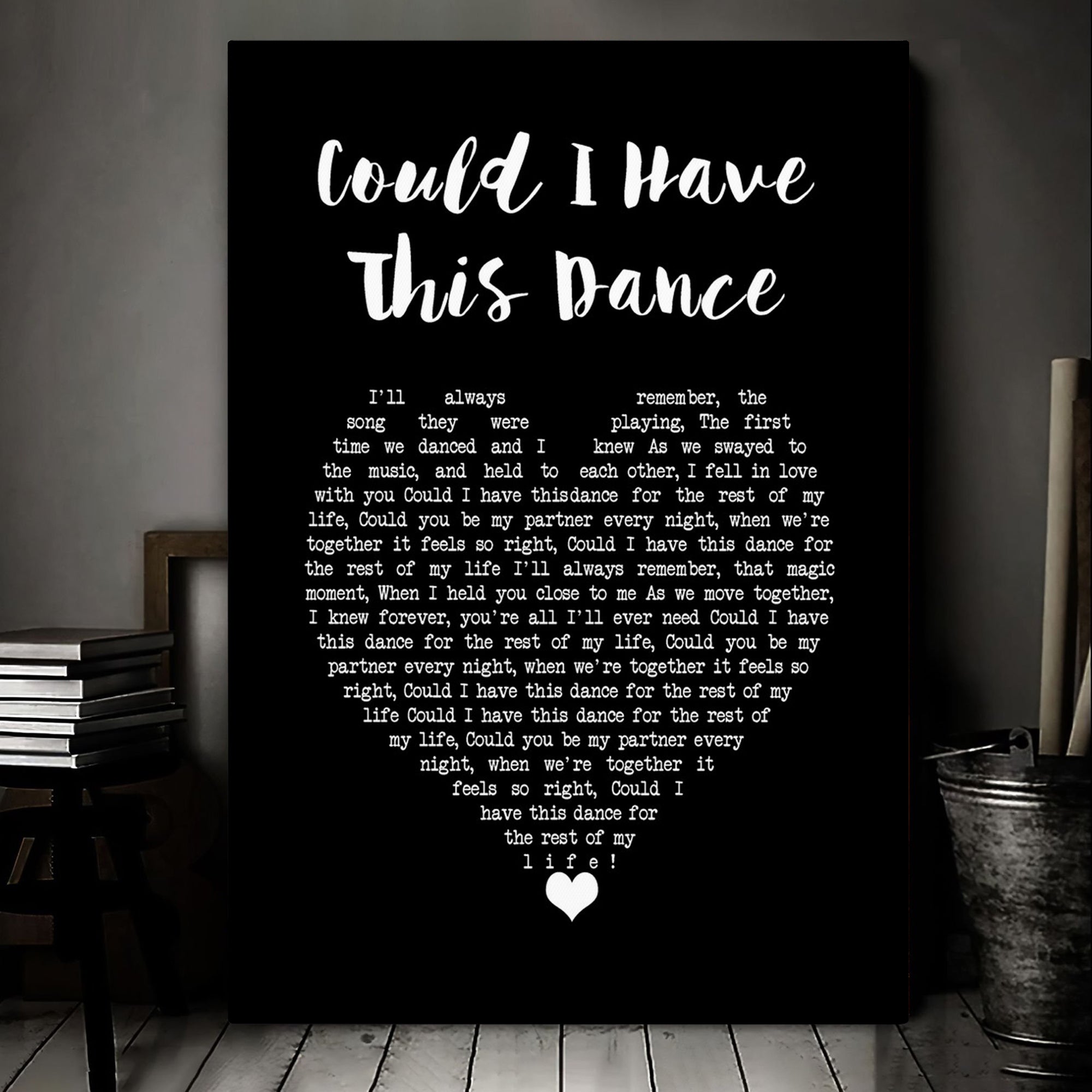 Anne Murray Could I Have This Dance Black Heart Song Lyric Art Print Canvas Print Frames