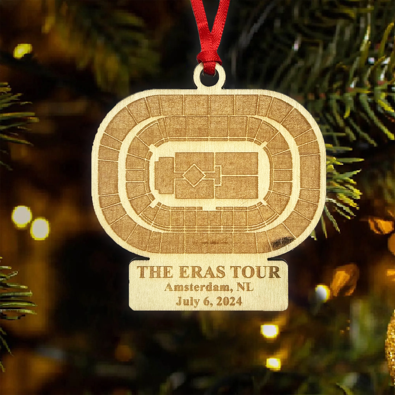 The Eras Tour Amsterdam Stadium Personalized Christmas Ornament, Gift For Swifties