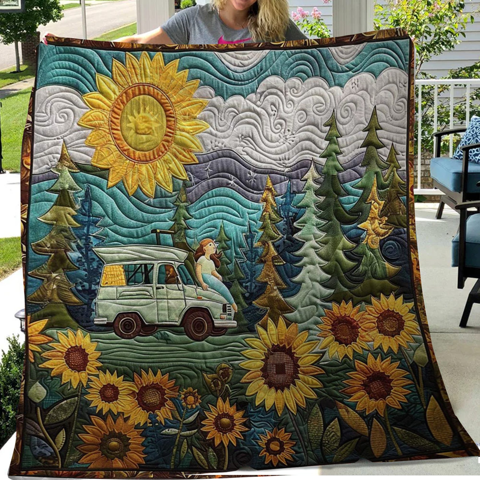 Blooming Camping Blanket, Gift For Travelers, Outdoor Gifts, Bedroom Decor