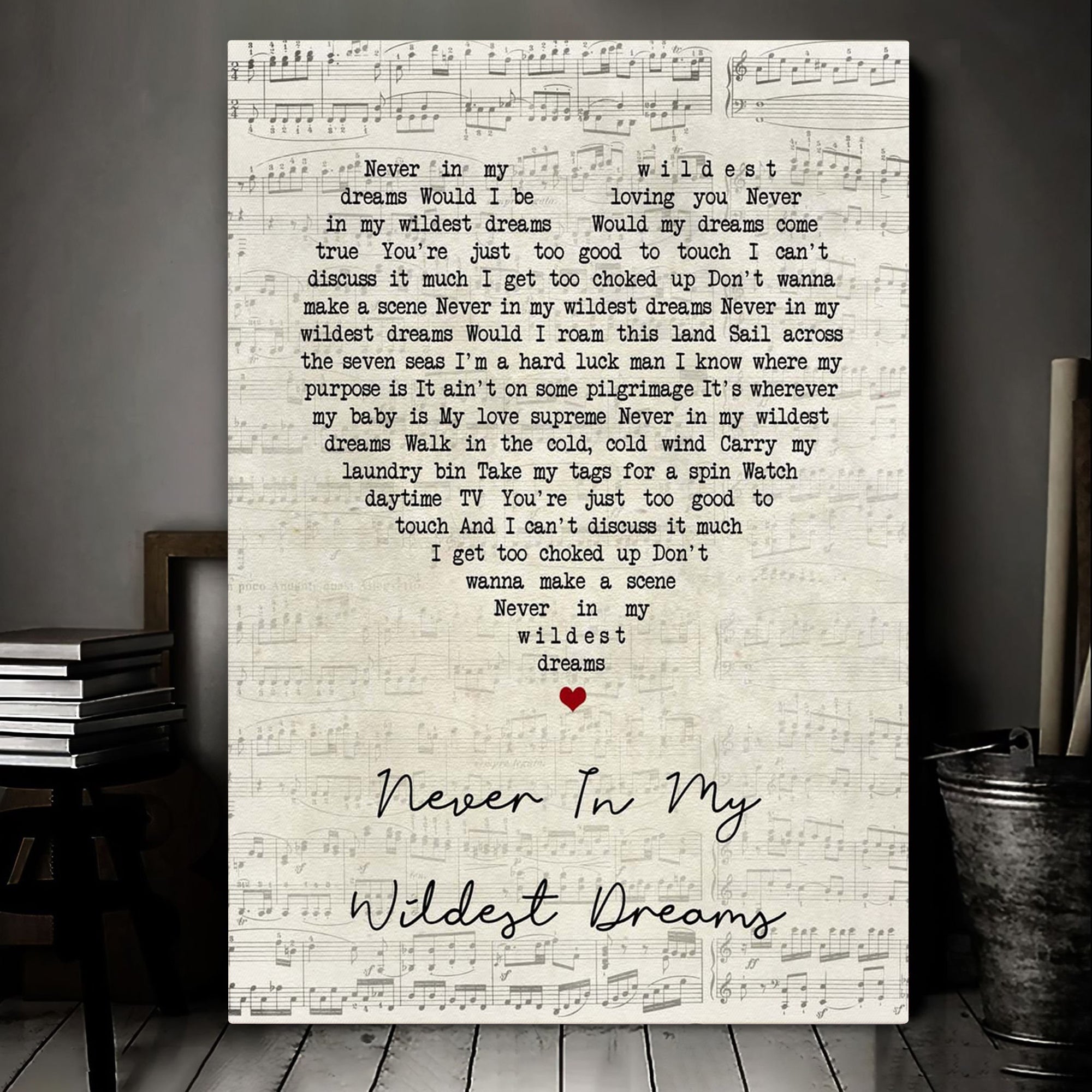 Dan Auerbach Never In My Wildest Dreams Script Heart Song Lyric Art Print Canvas Print Frames