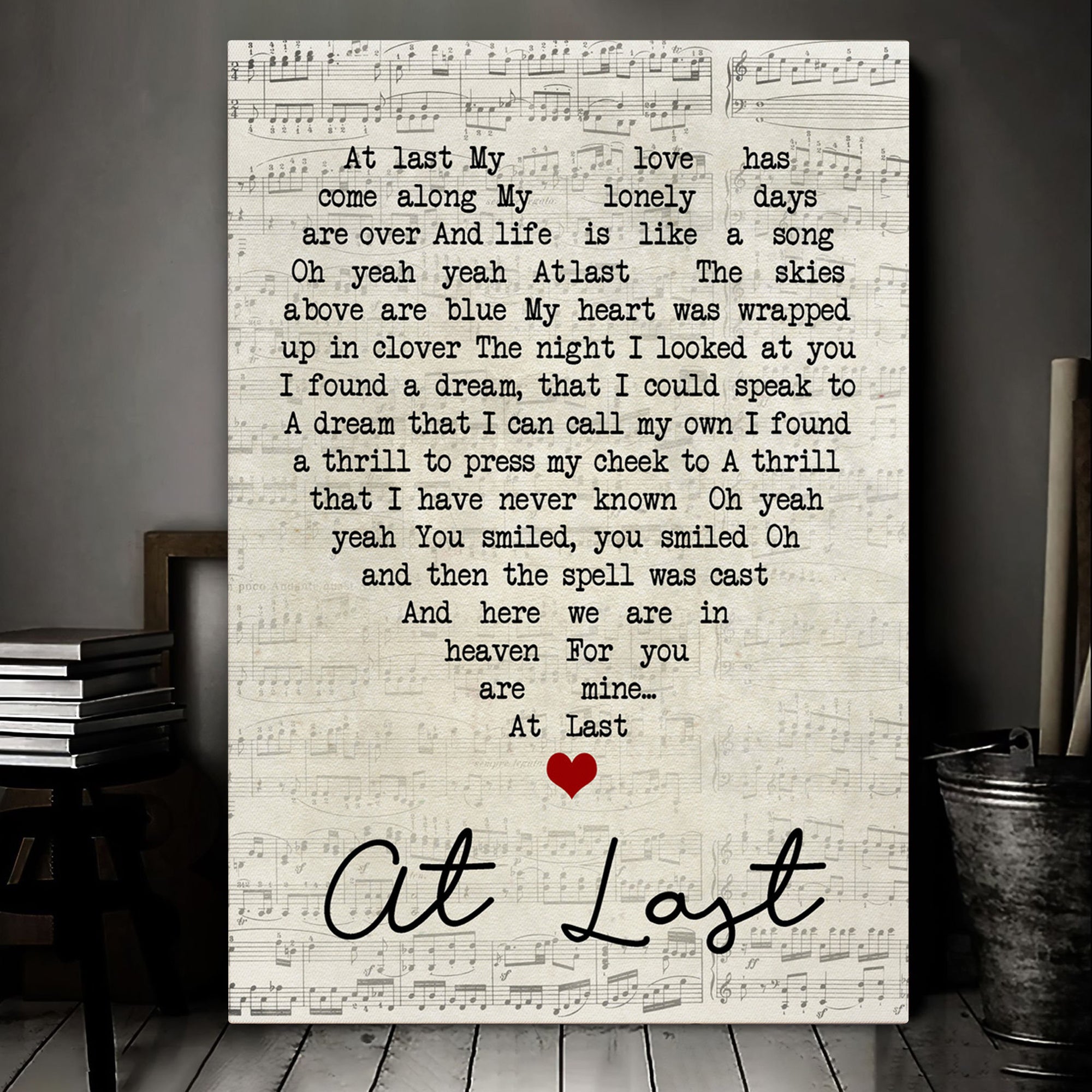 Etta James At Last Script Heart Song Lyric Art Print Canvas Print Frames