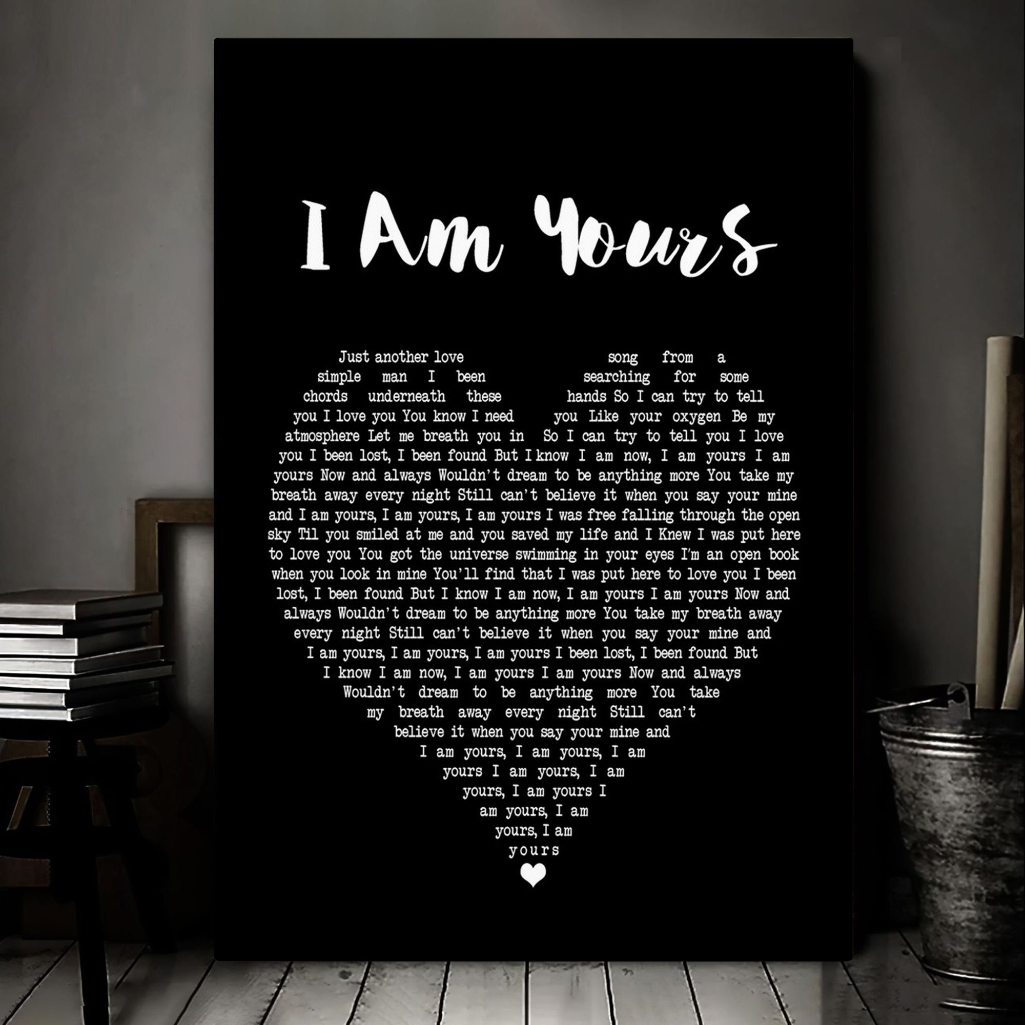 Andy Grammer I Am Yours Black Heart Song Lyric Music Art Print Canvas Print Framesin