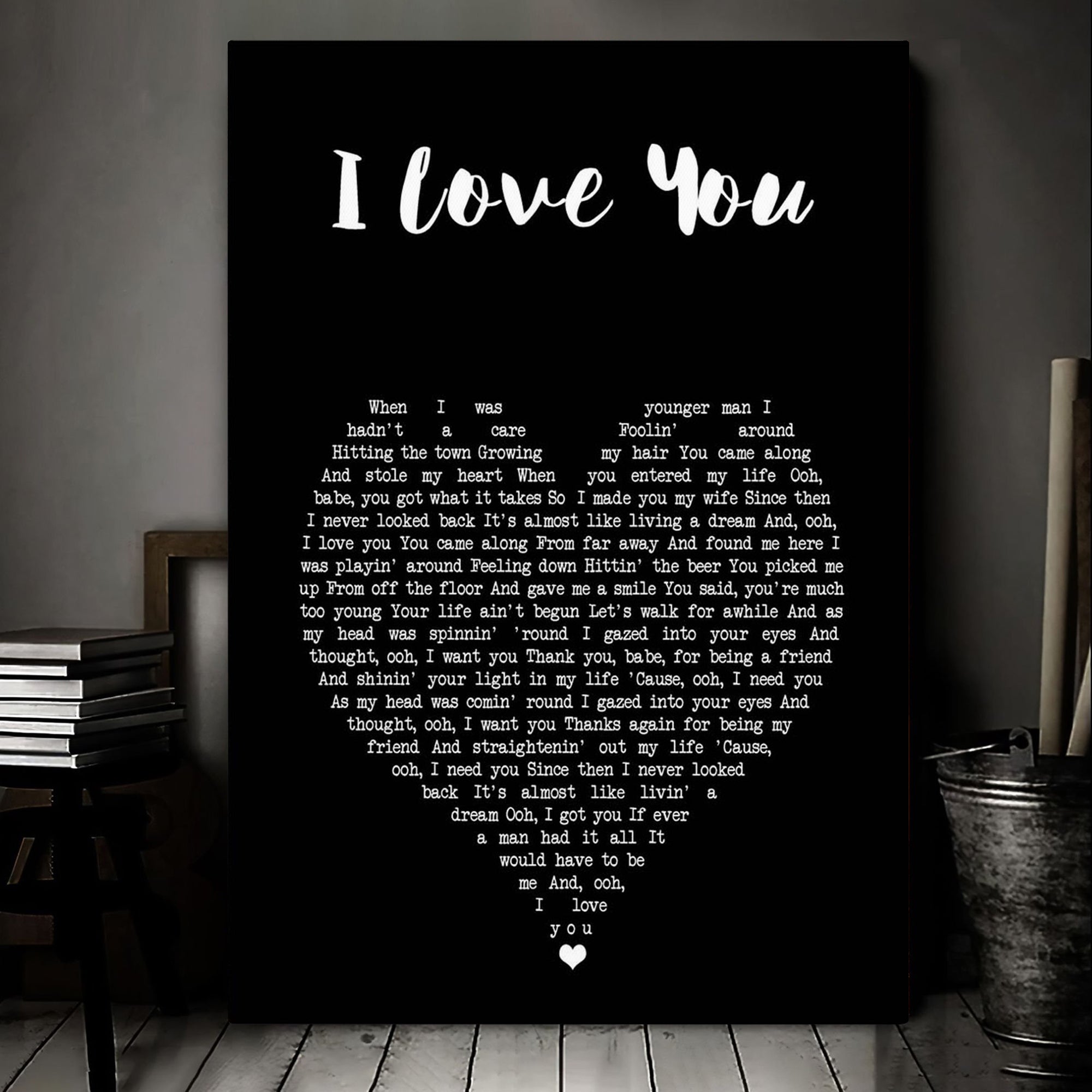 Climax Blues Band I Love You Black Heart Song Lyric Art Print Canvas Print Frames