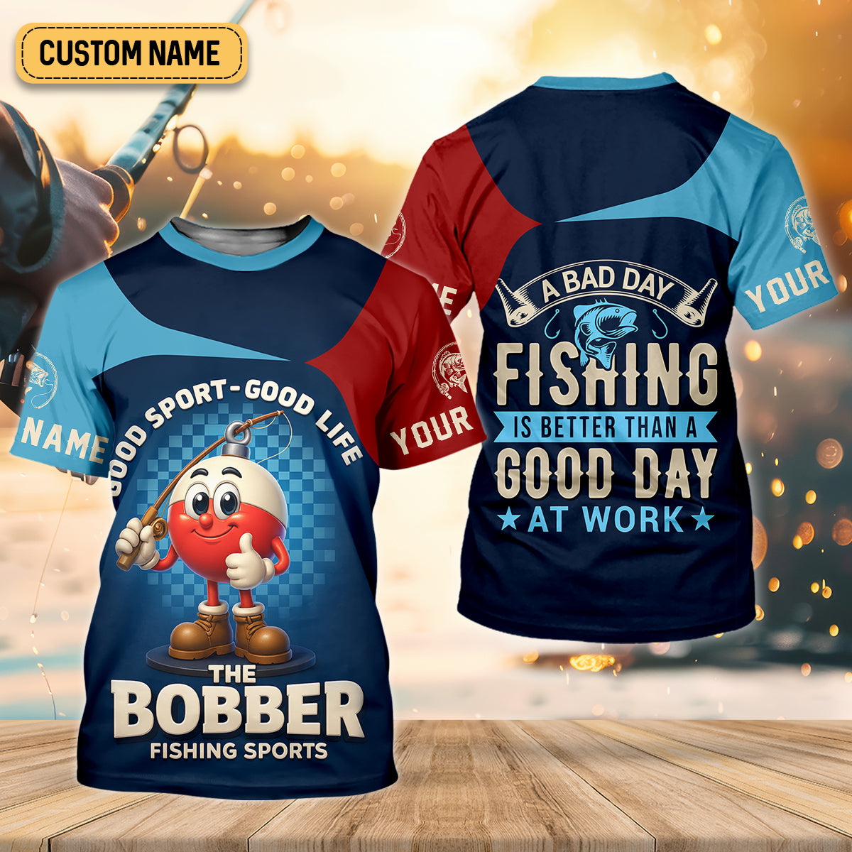A Bad Day Fishing Is Better Than A Good Day At Work Fishing UPF Shirts, Funny Fishing Shirt
