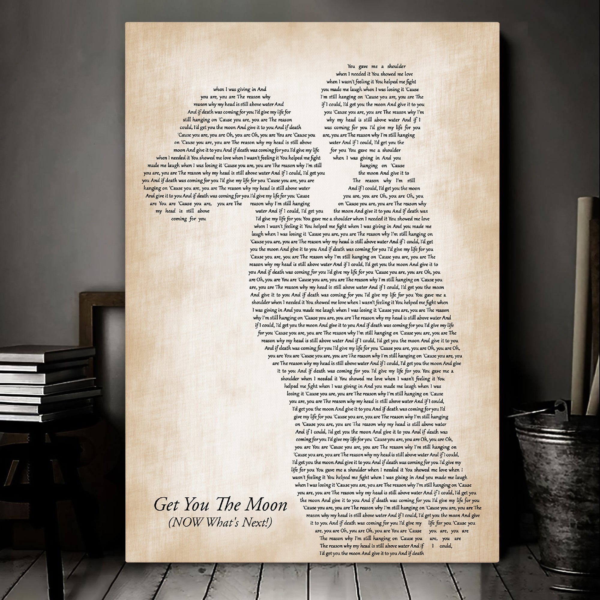 Kina Get You The Moon (NOW What's Next!) Mother & Child Song Lyric Art Print Canvas Print Frames