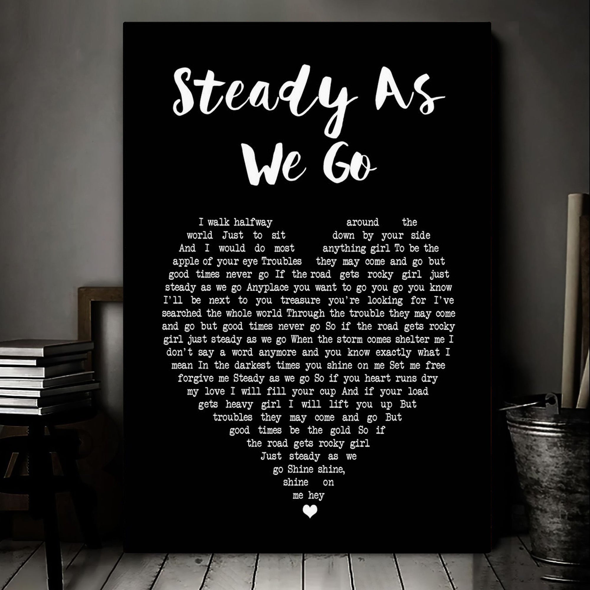 Dave Matthews Band Steady As We Go Black Heart Song Lyric Art Print Canvas Print Frames