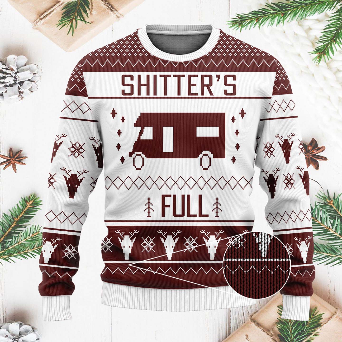 Shitters Full Funny Christmas Ugly Sweater, Christmas Gifts