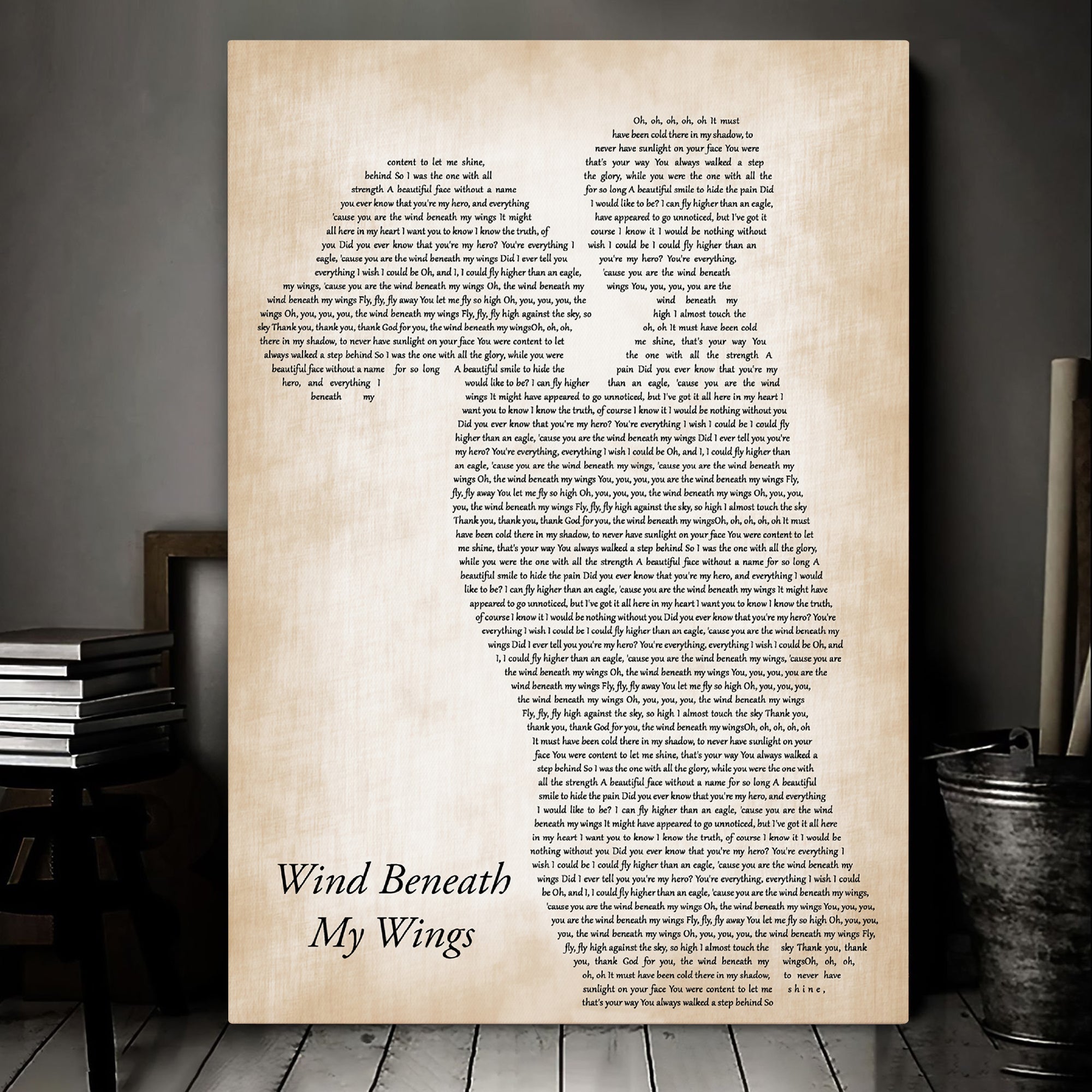 Bette Midler Wind Beneath My Wings Mother & Child Song Lyric Art Print Canvas Print Frames