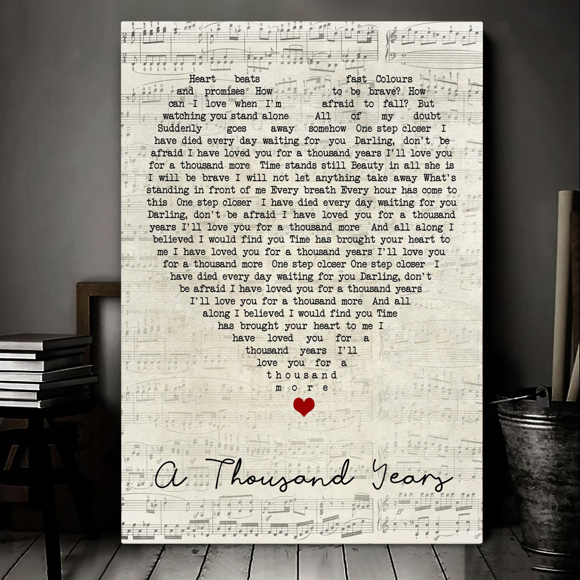 Christina Perri A Thousand Years Script Heart Song Lyric Art Print Canvas Print Frames