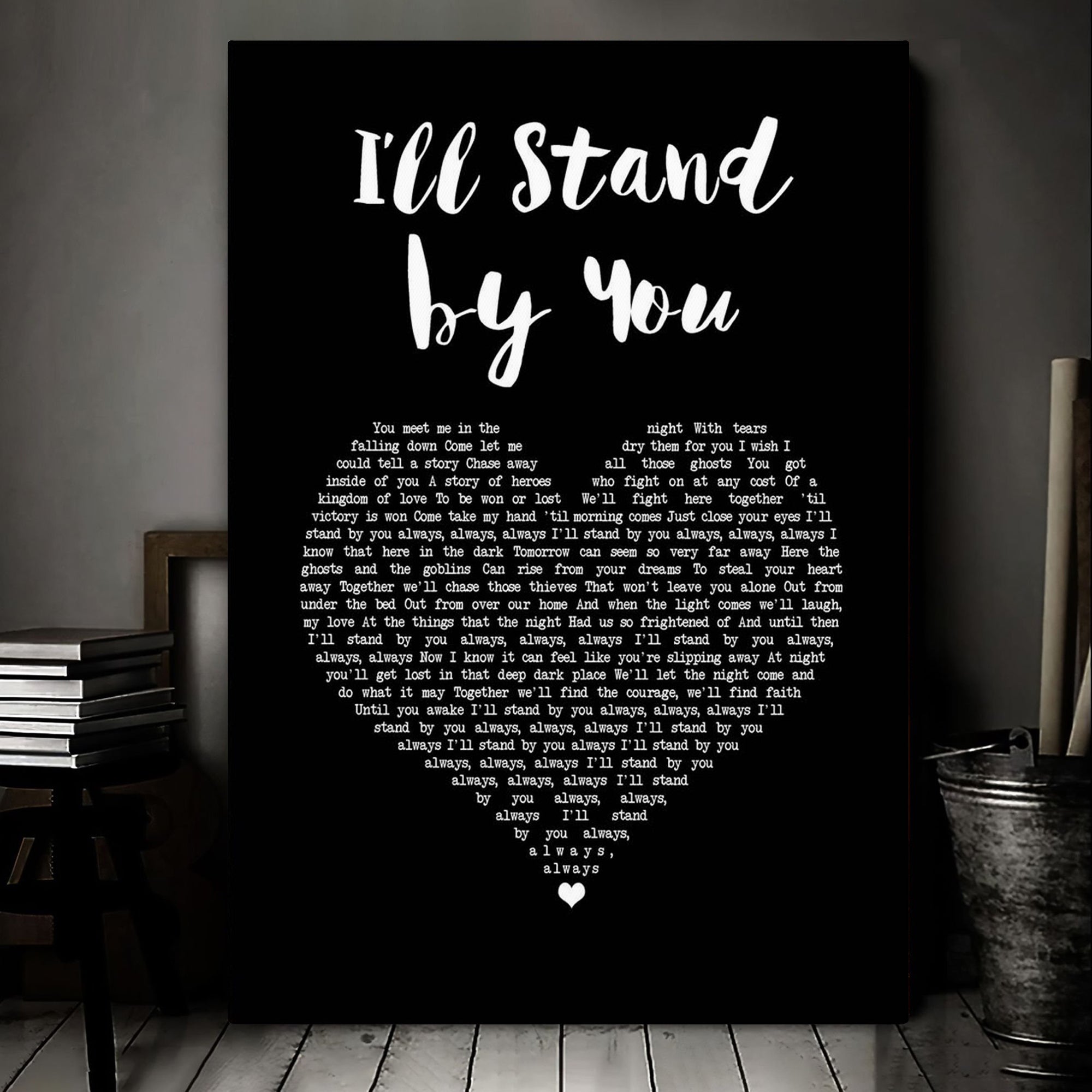 Bruce Springsteen I'll See You in My Dreams Black Heart Decorative Art Gift Song Lyric Print Canvas Print Frames