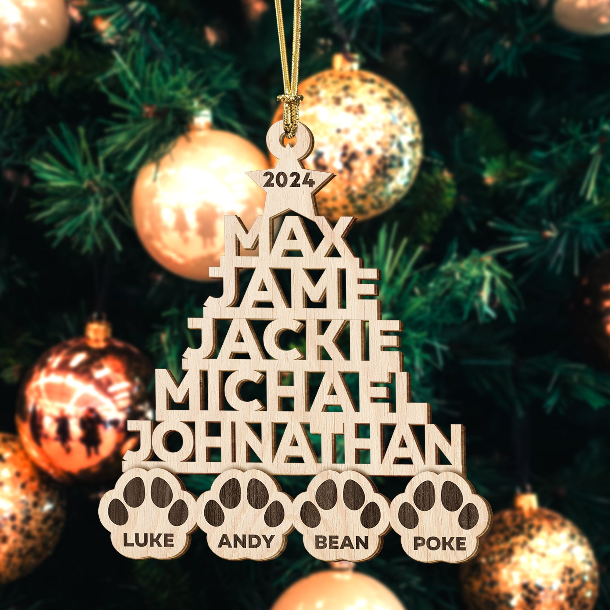 Custom Names Family Christmas Ornament, Christmas Tree Ornament