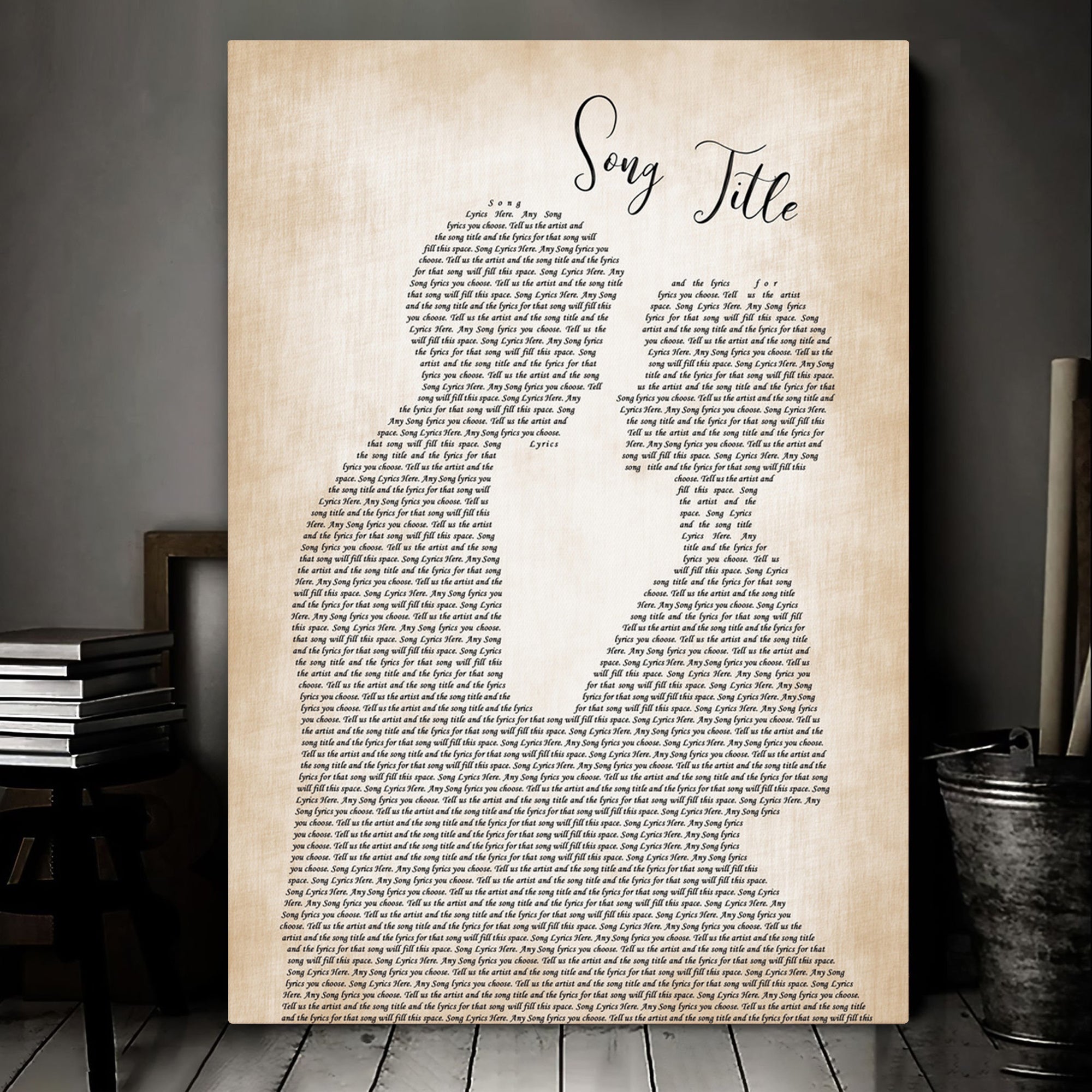 Custom Music Wall Art With Song Lyrics, Music Wall Decor, Gift For Couple